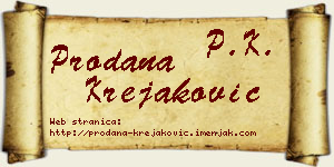 Prodana Krejaković vizit kartica